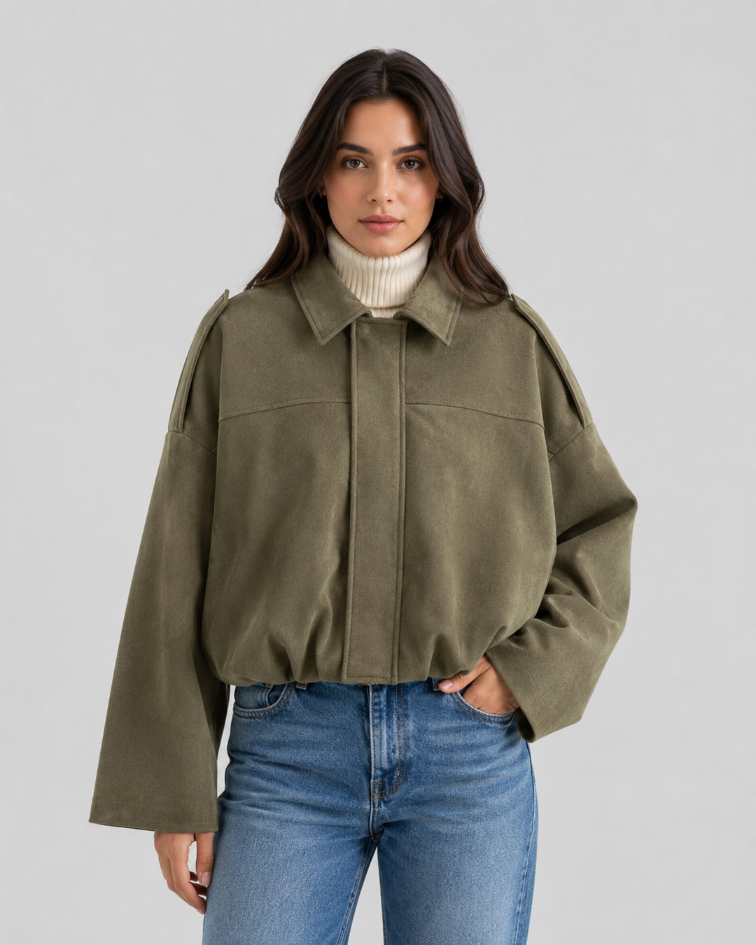Veste Courte à Silhouette Ample