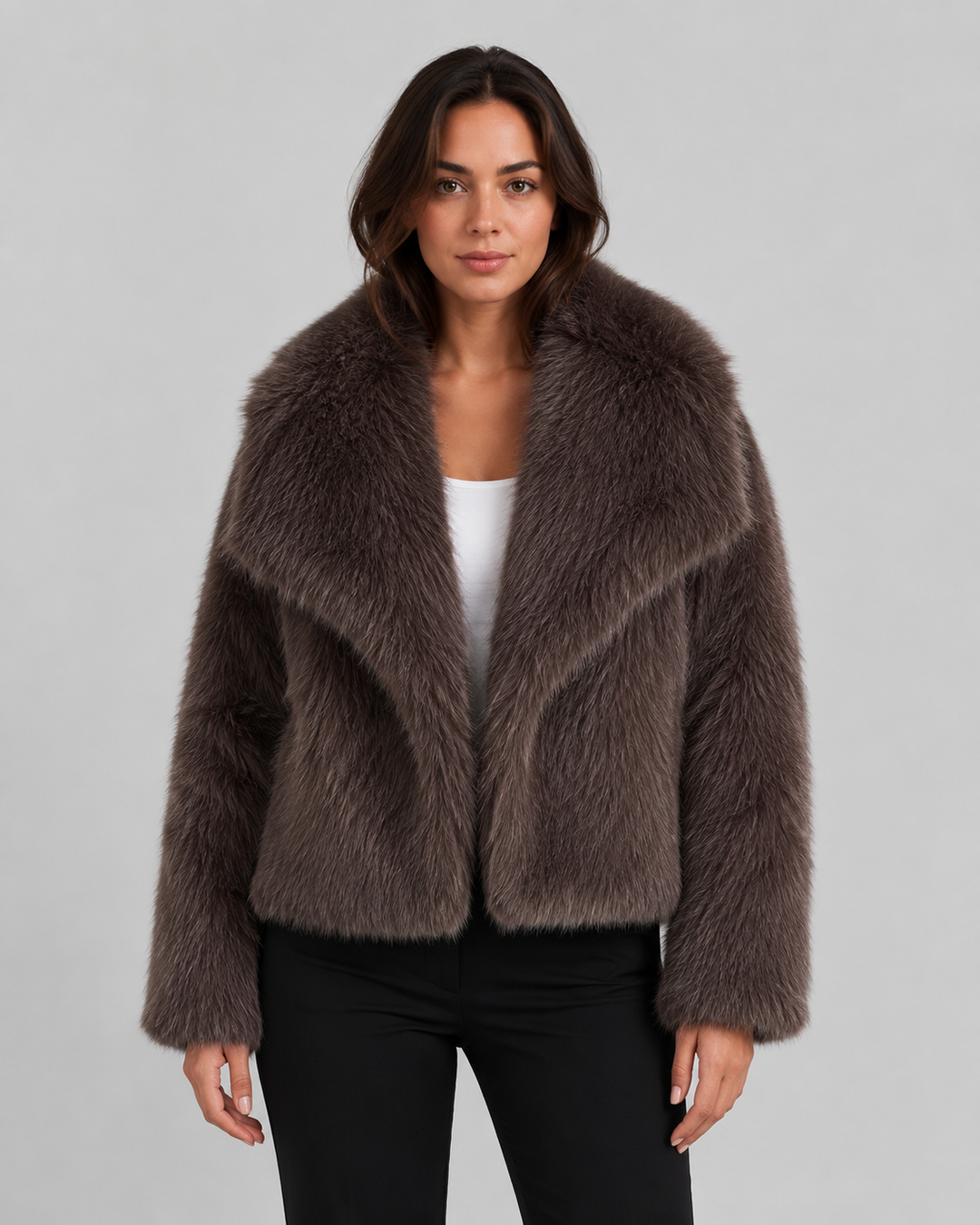 Veste Courte Douillette Hivernale – Marron
