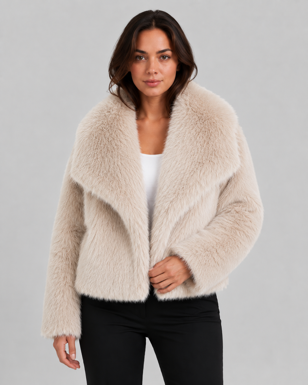 Veste Courte Douillette Hivernale – Beige