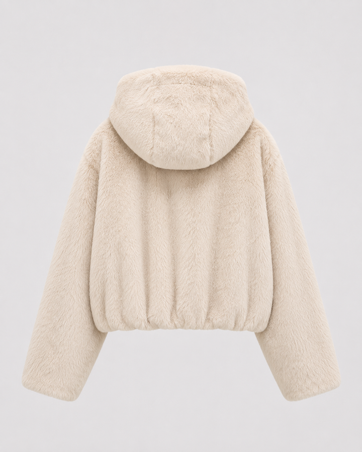 Veste Courte Enveloppante à Capuche