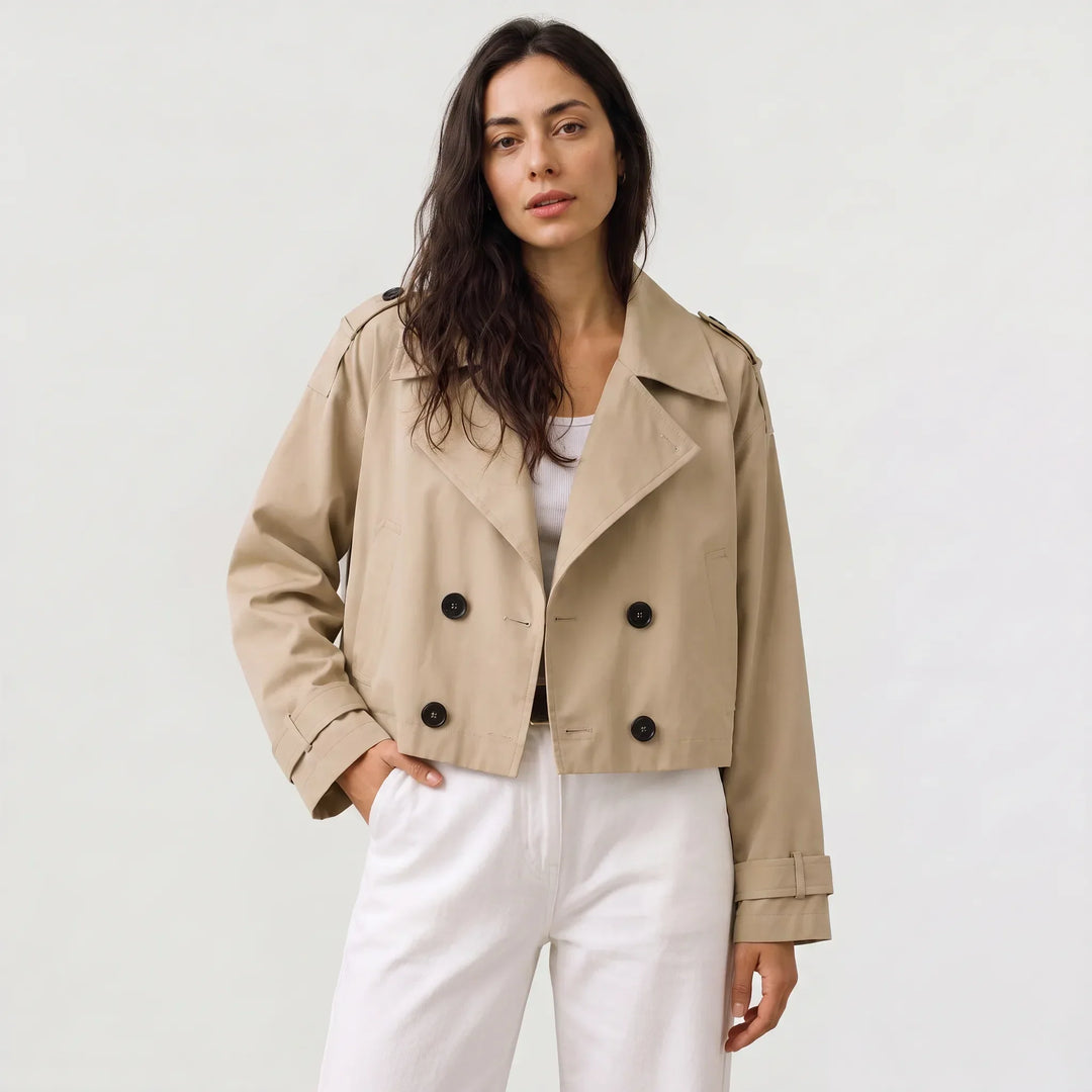 Veste courte style trench – Beige