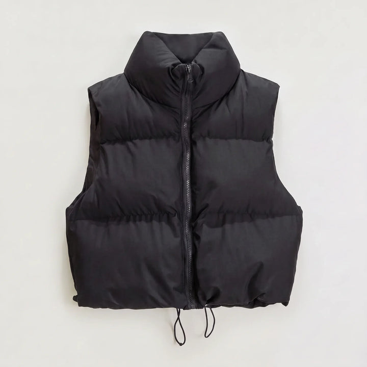 Veste Courte Zippée sans Manches