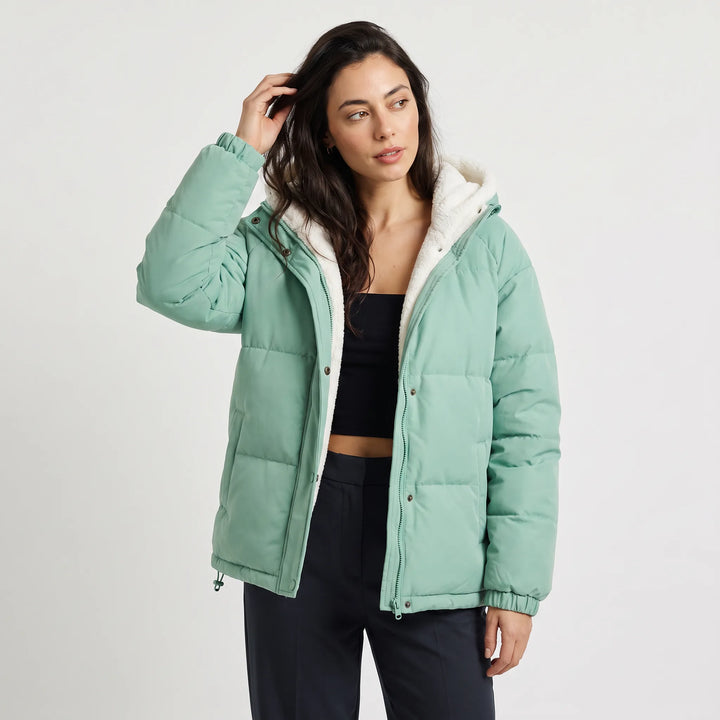 Veste d'Hiver à Capuche Douillette – Vert