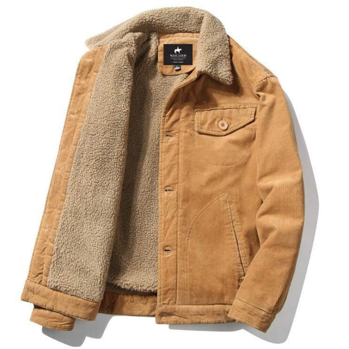 Veste Doublée à Col Contrasté – Kaki