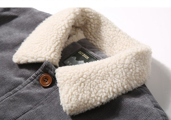 Veste Doublée à Col Contrasté