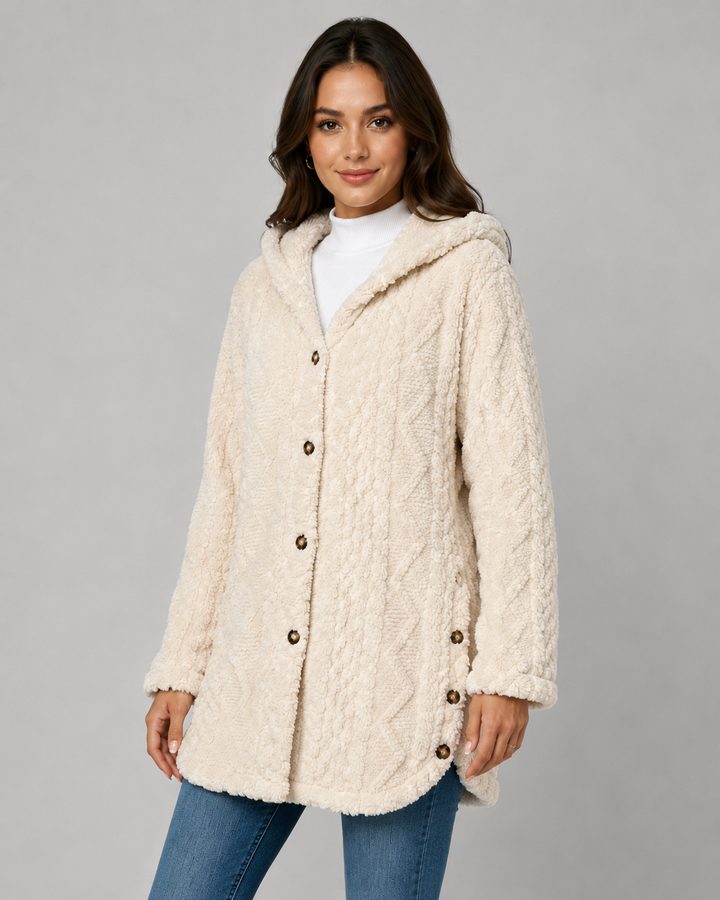 Veste Douillette à Motif Torsadé
