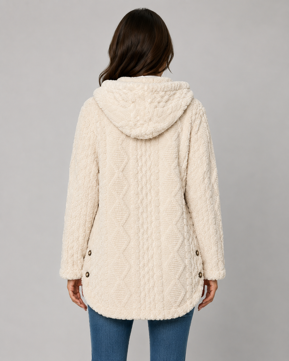 Veste Douillette à Motif Torsadé