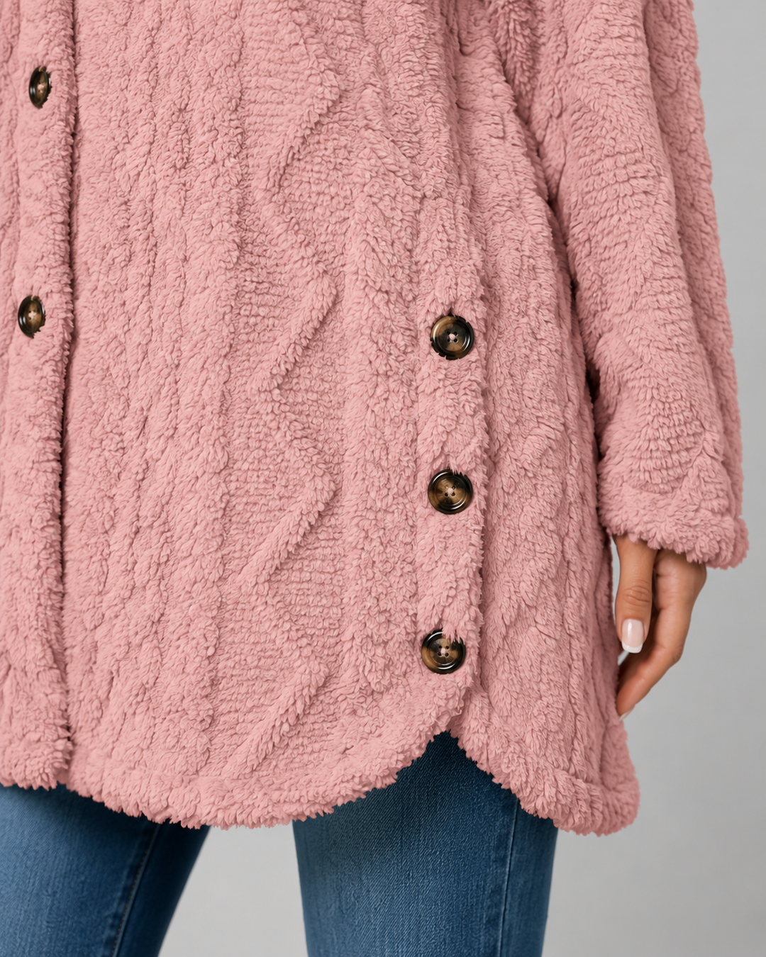 Veste Douillette à Motif Torsadé