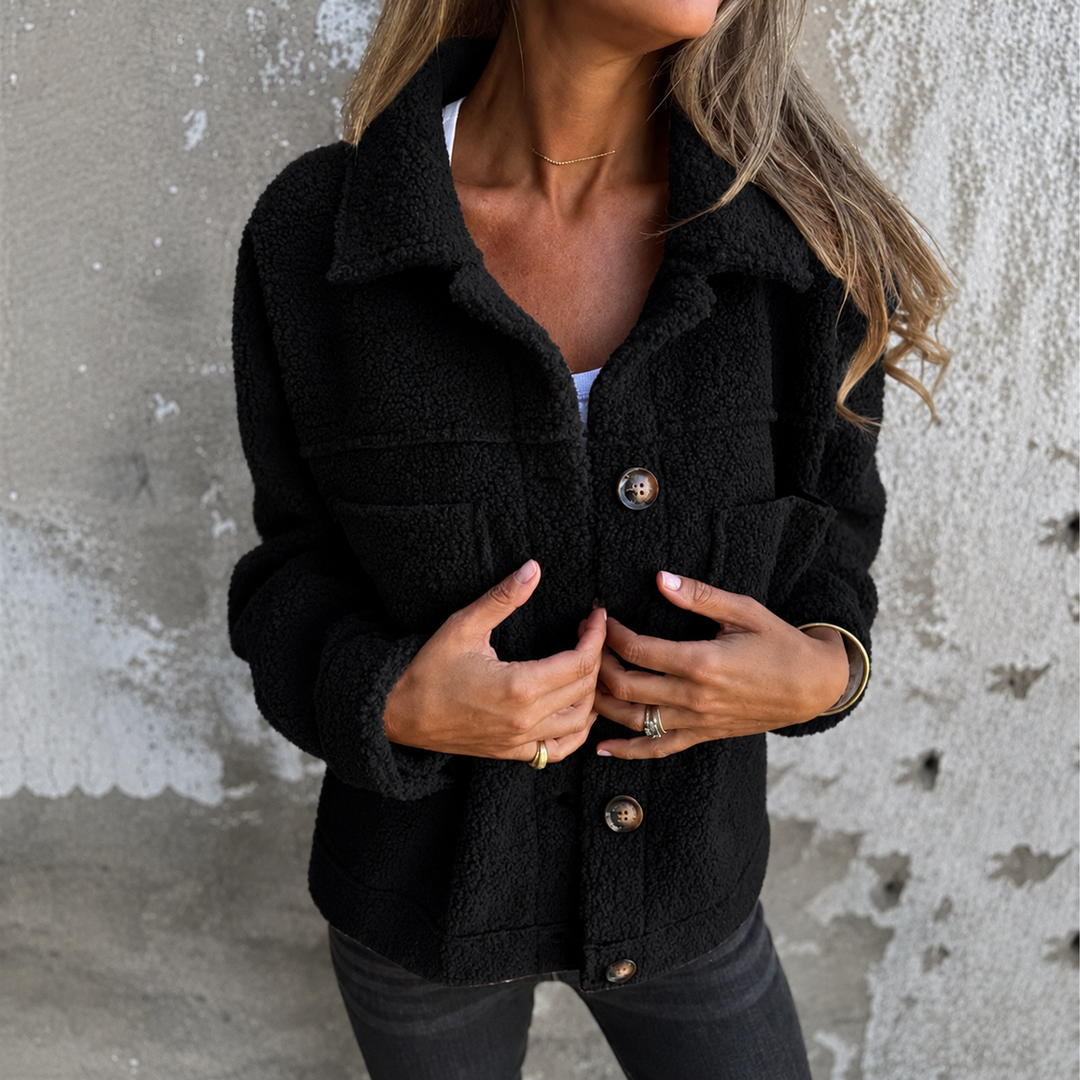 Veste douillette style surchemise – Noir