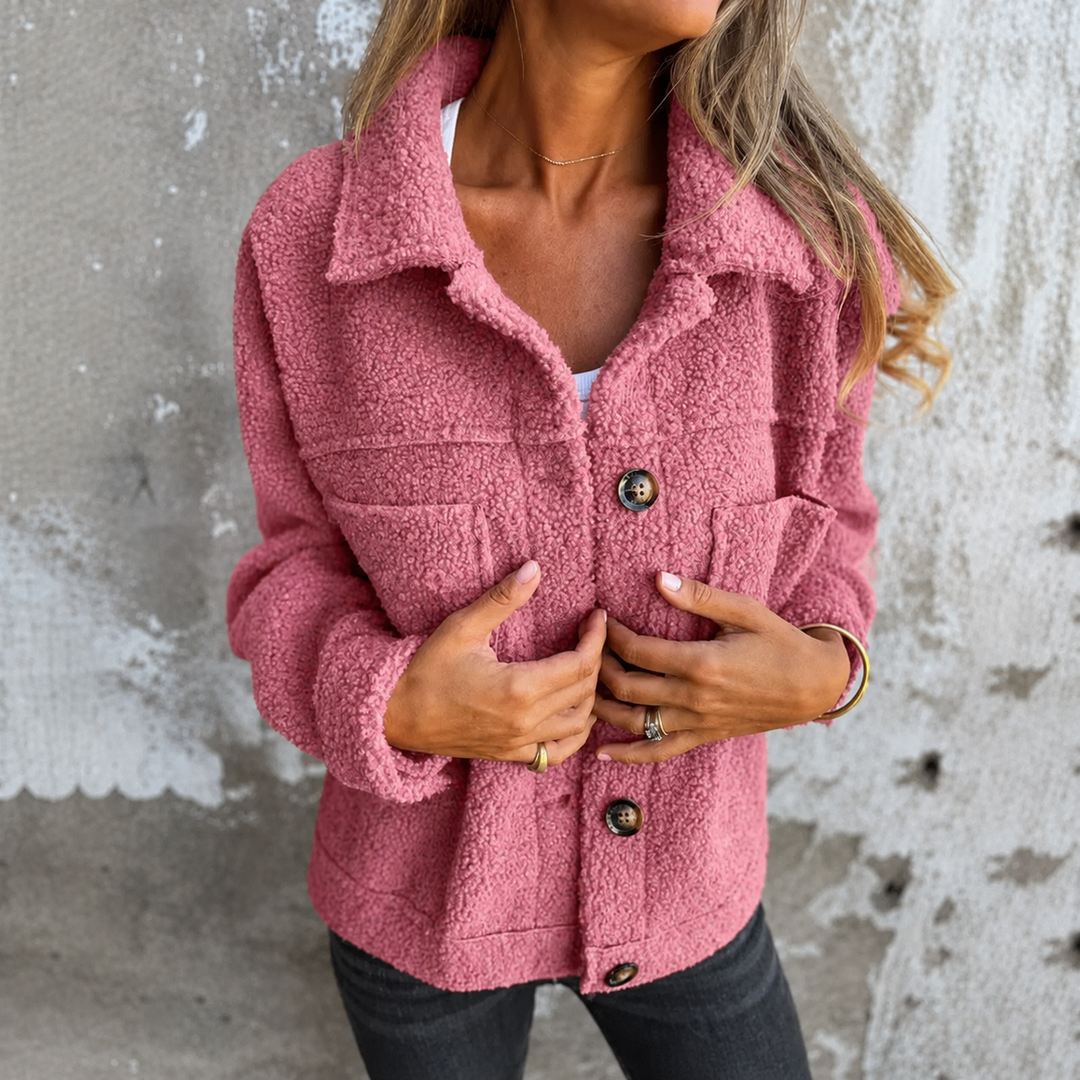 Veste douillette style surchemise – Rose