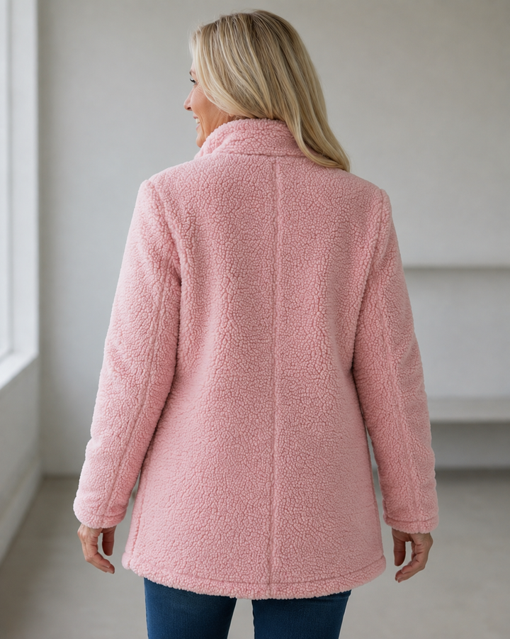 Veste Douillette Zippée Rose