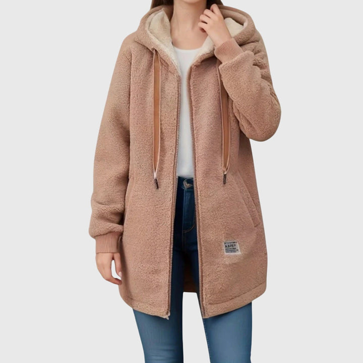 Veste Douillette Zippée Mi-longue – Marron