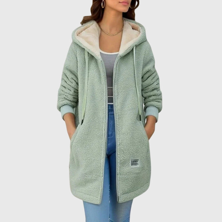 Veste Douillette Zippée Mi-longue – Vert