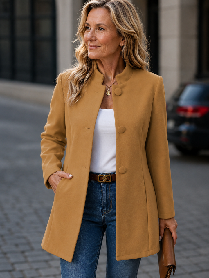 Veste élégante à col montant – Kaki