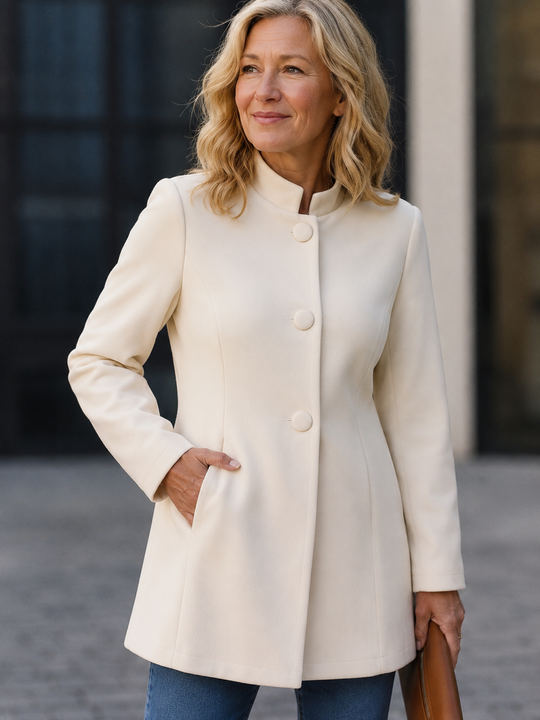 Veste élégante à col montant