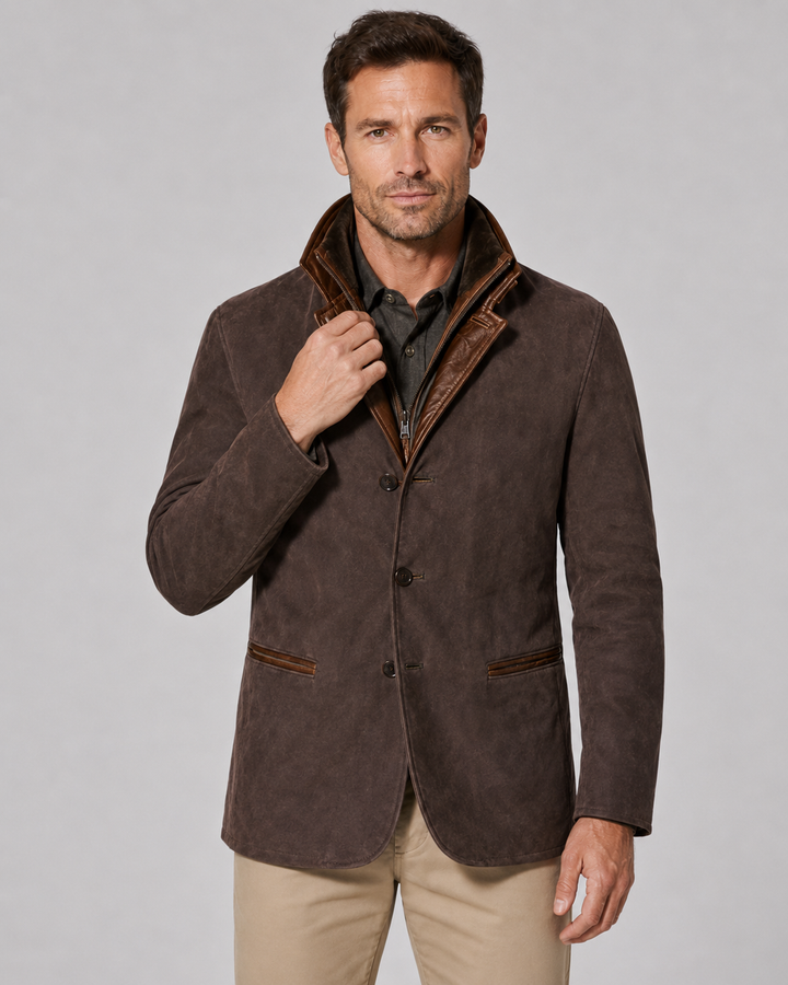 Veste Élégante à Col Superposé