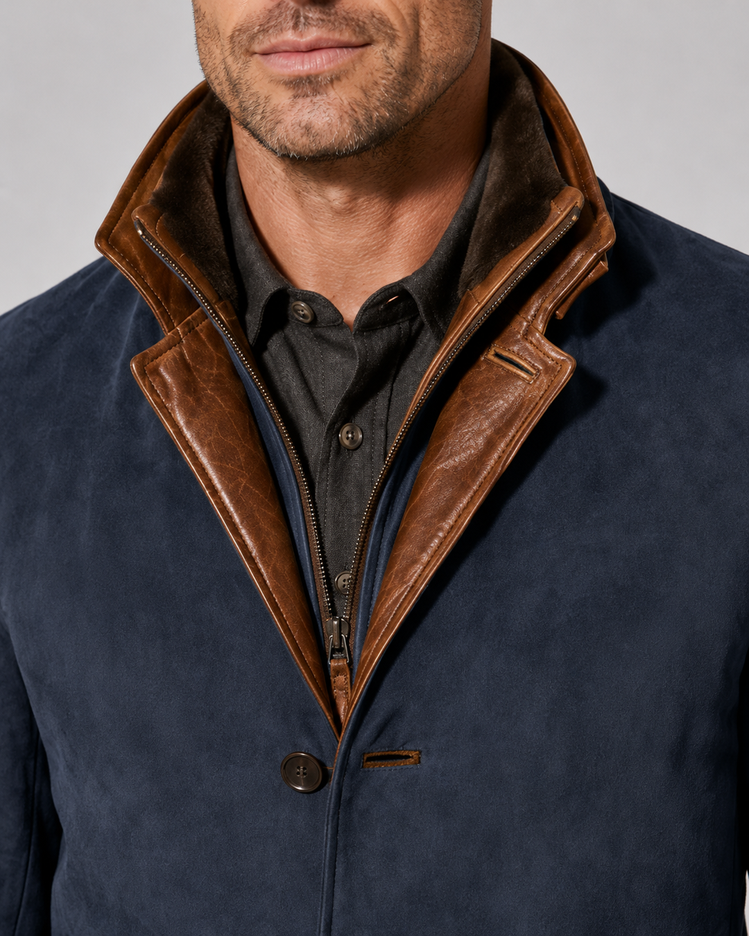 Veste Élégante à Col Superposé