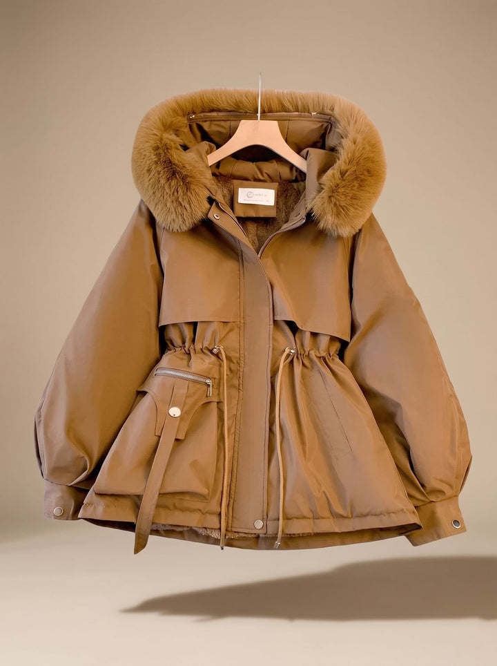 Veste Élégante à Taille Ajustable – Marron