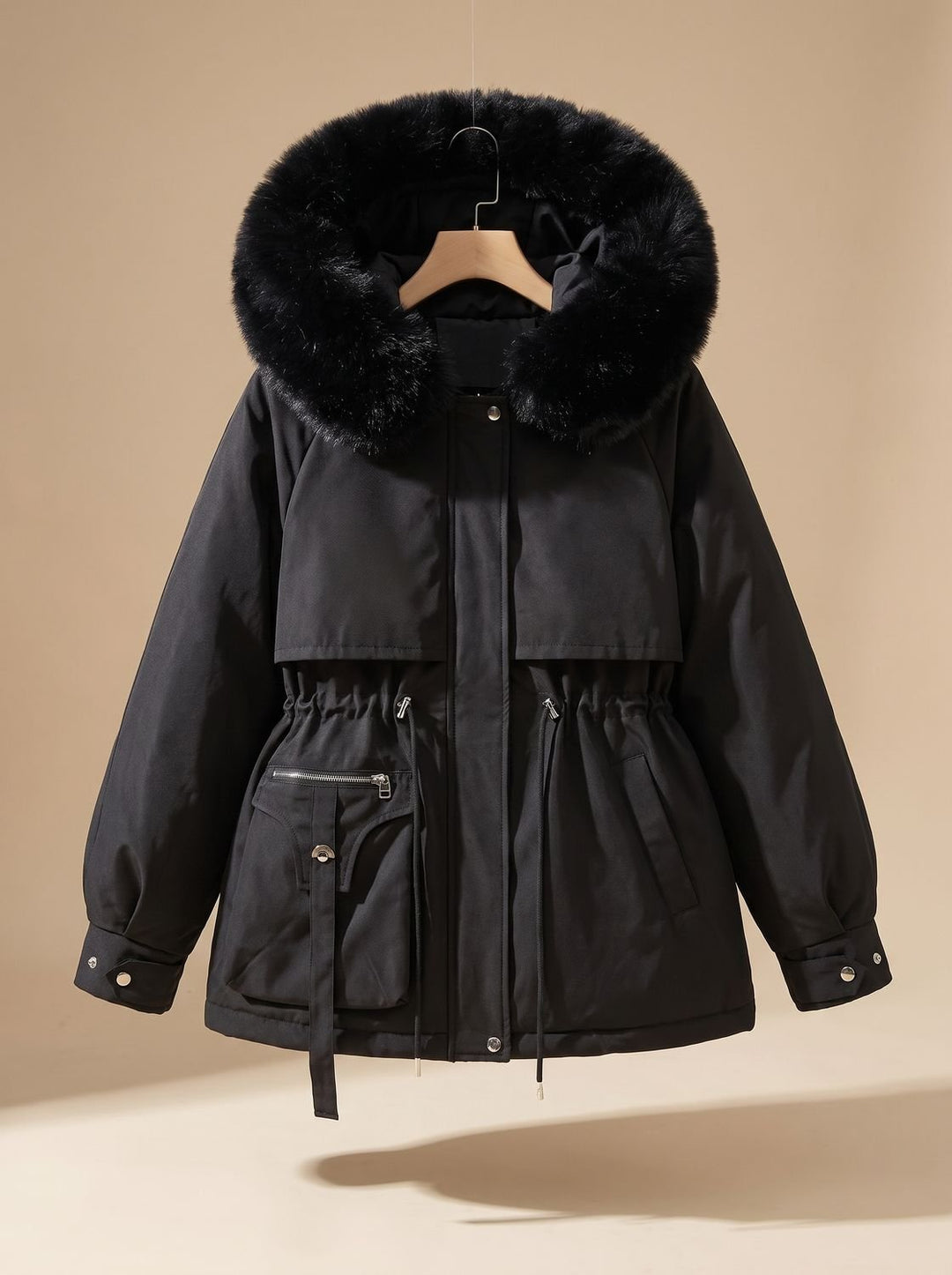 Veste Élégante à Taille Ajustable – Noir