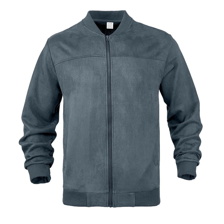 Veste Essentielle à Col Droit – Bleu Foncé