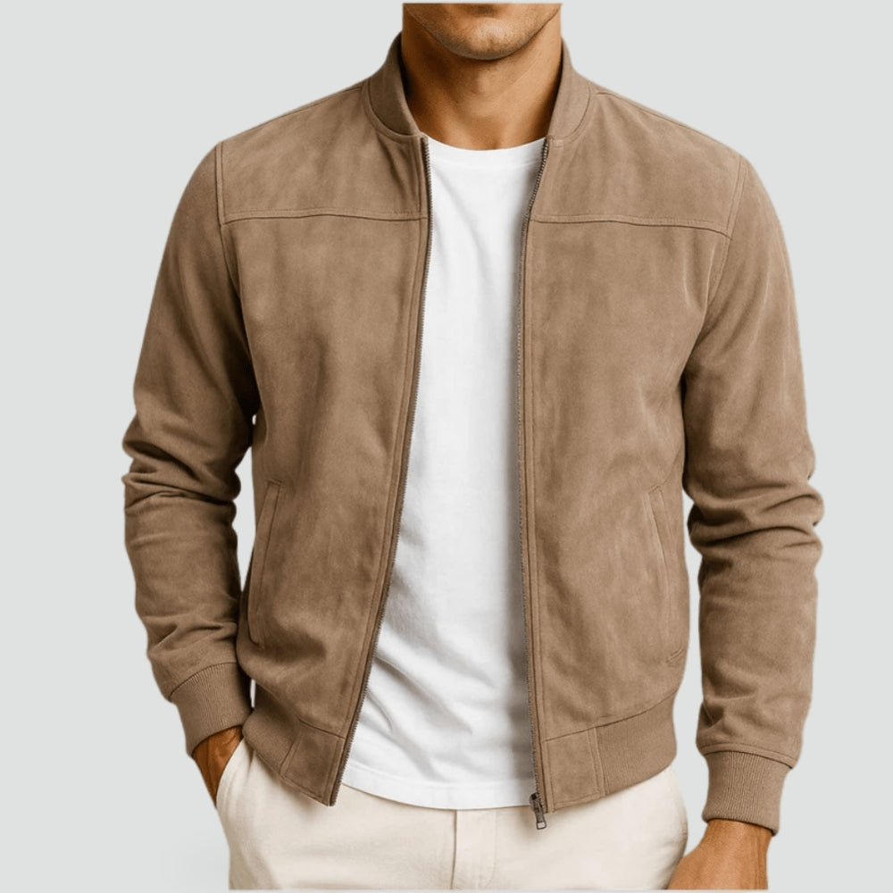 Veste Essentielle à Col Droit – Marron