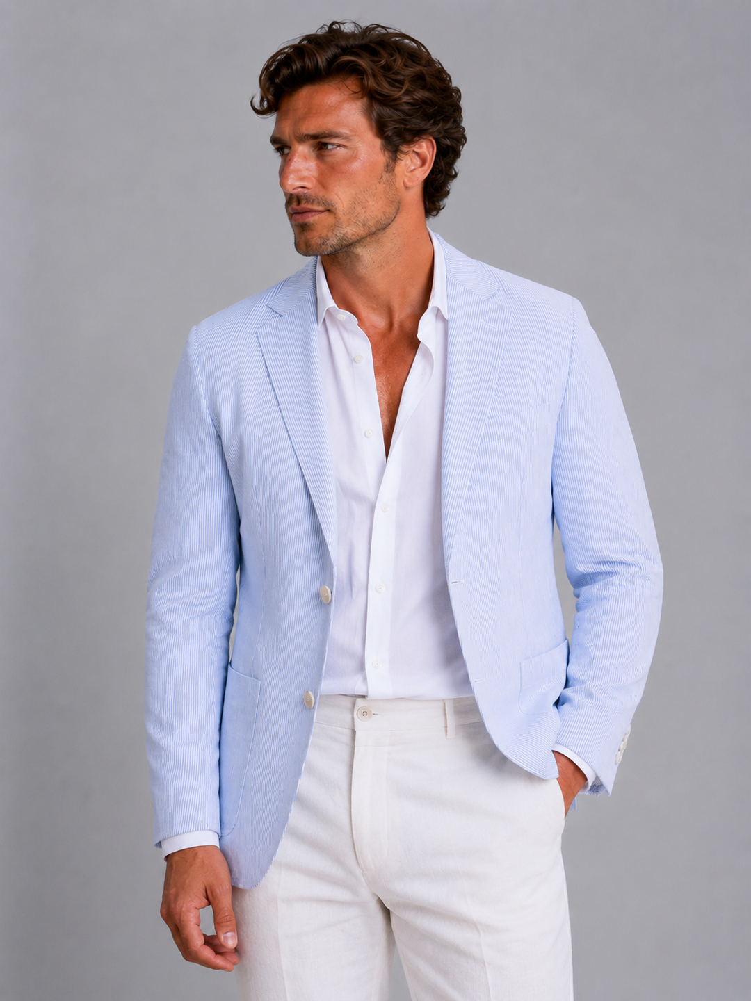 Veste Homme à Rayures Fines