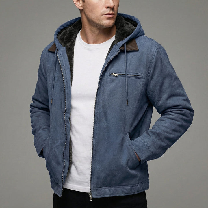 Veste Homme Chaude à Capuche – Bleu Marine
