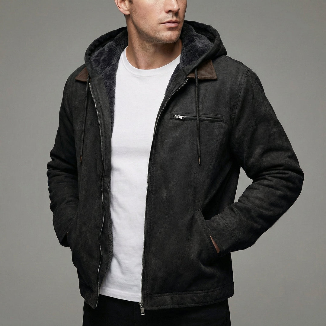 Veste Homme Chaude à Capuche – Noir