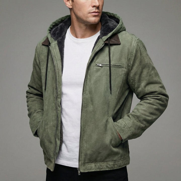 Veste Homme Chaude à Capuche – Vert