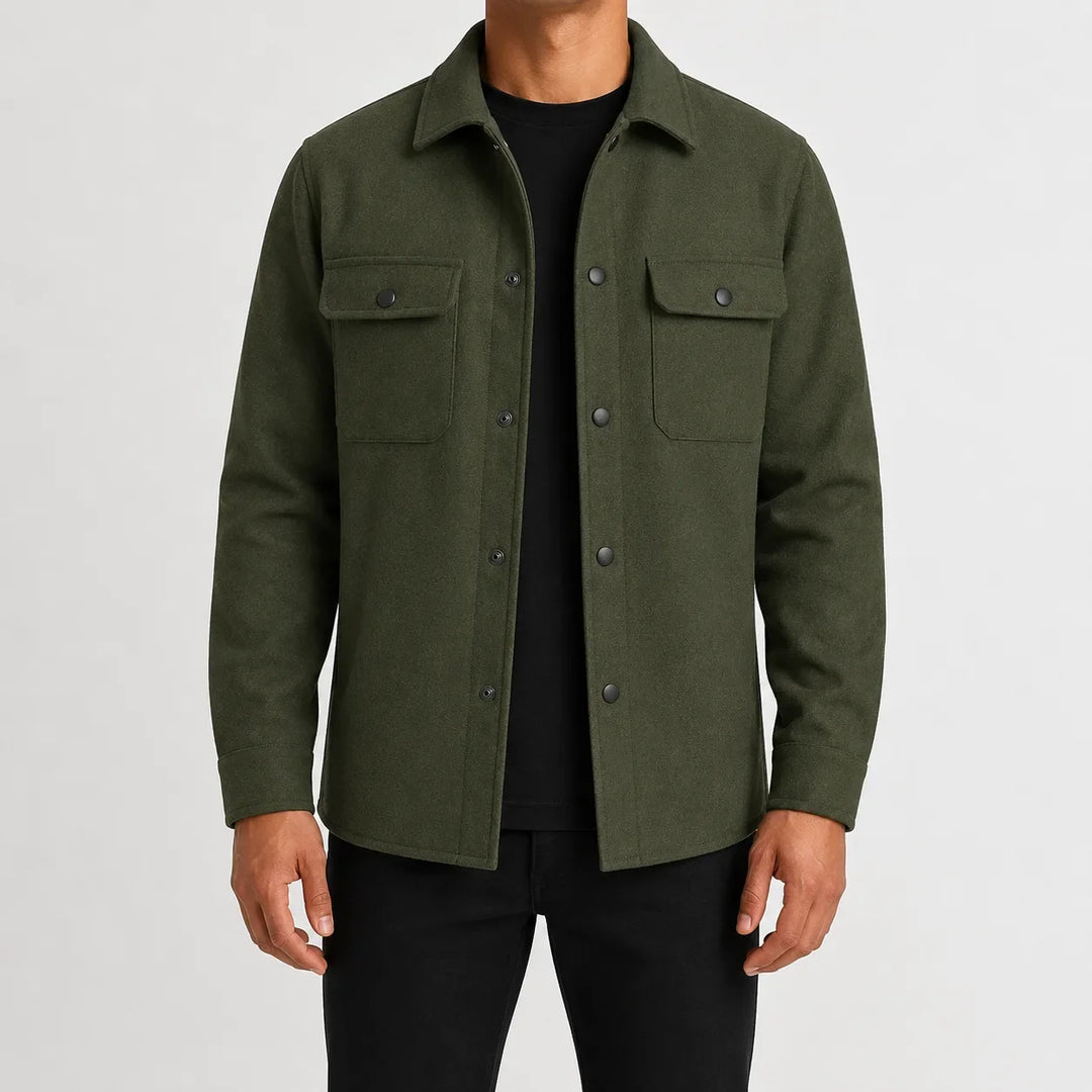 Veste Homme Style Chemise – Vert Forêt