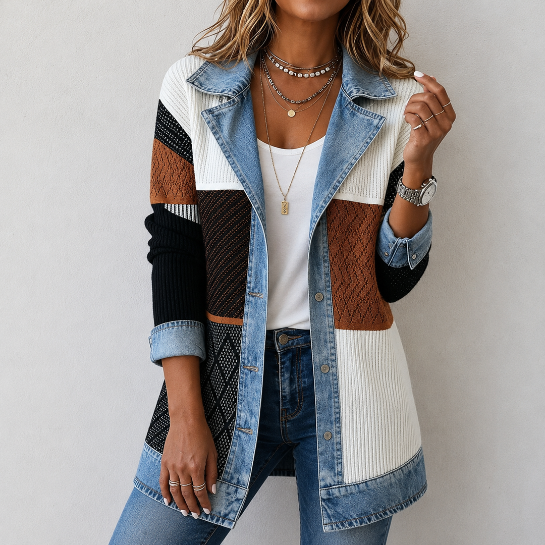 Veste hybride à détails contrastants – Mixed