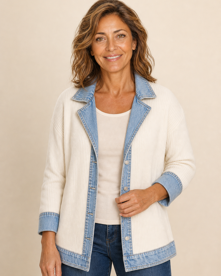 Veste hybride à détails contrastants