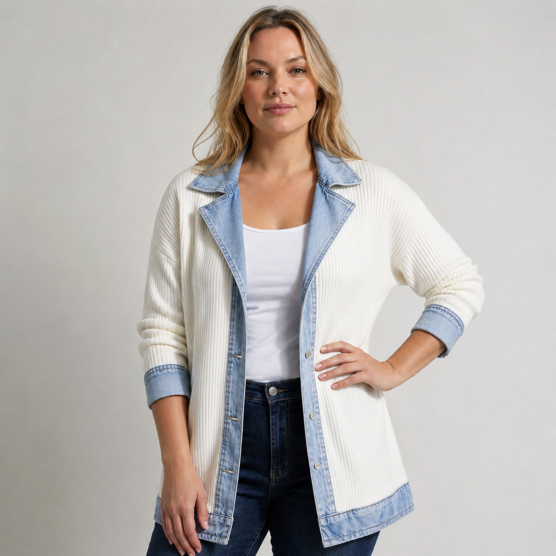 Veste hybride à détails contrastants