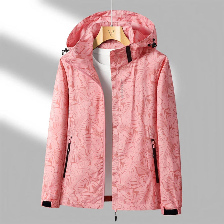 Veste Légère à Motif Végétal – Rose