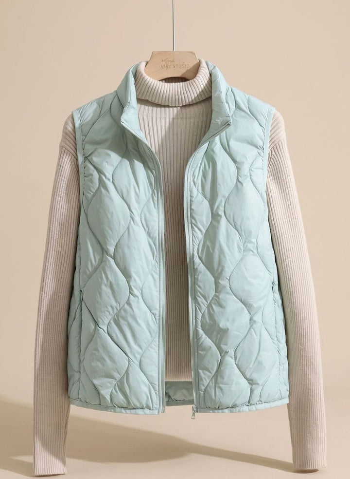 Veste Légère Col Montant – Vert Clair