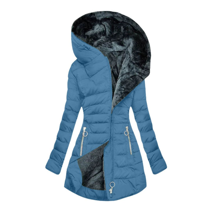 Veste Longue Hivernale Doublée – Bleu