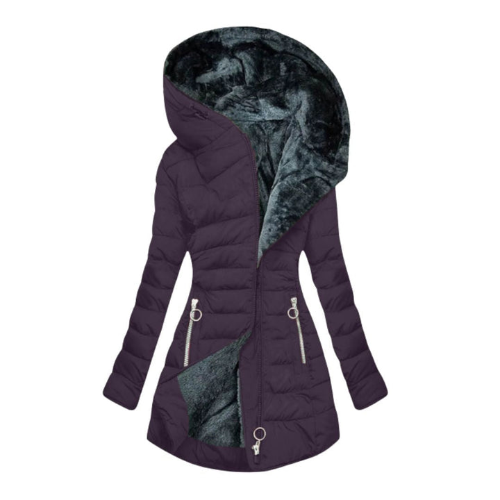 Veste Longue Hivernale Doublée – Lilas