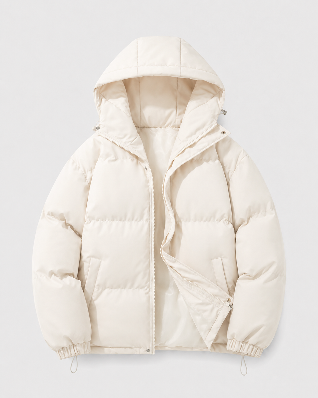 Veste Matelassée à Capuche – Crème