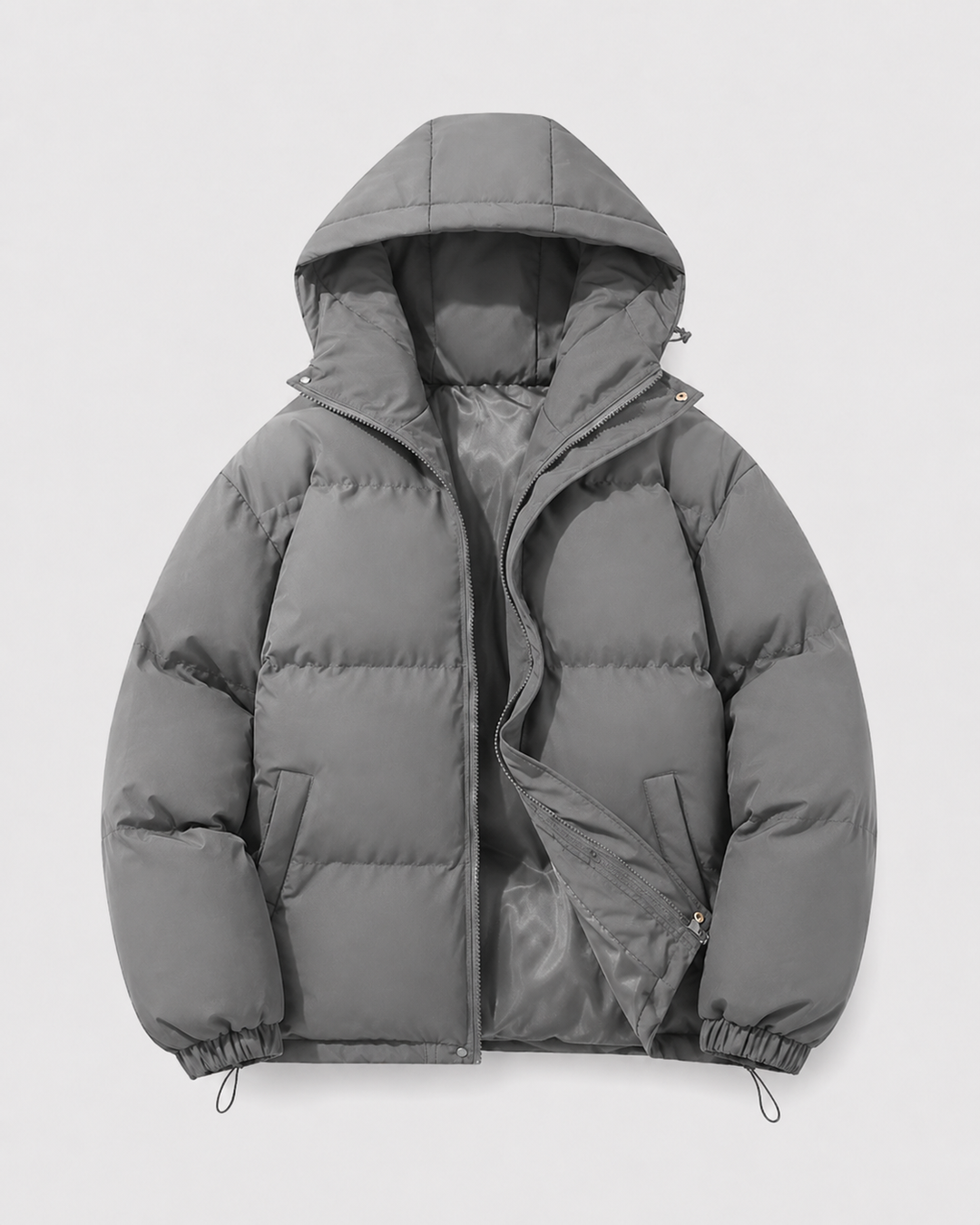 Veste Matelassée à Capuche – Gris