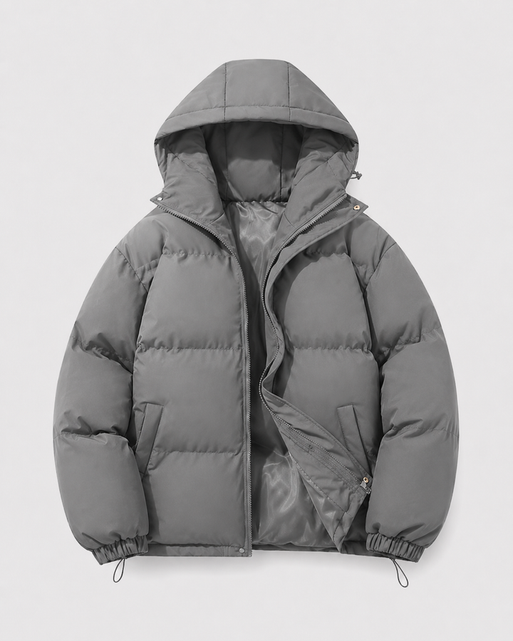 Veste Matelassée à Capuche – Gris