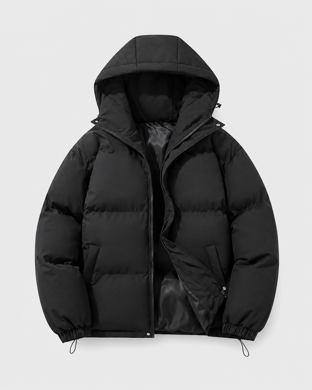 Veste Matelassée à Capuche – Noir