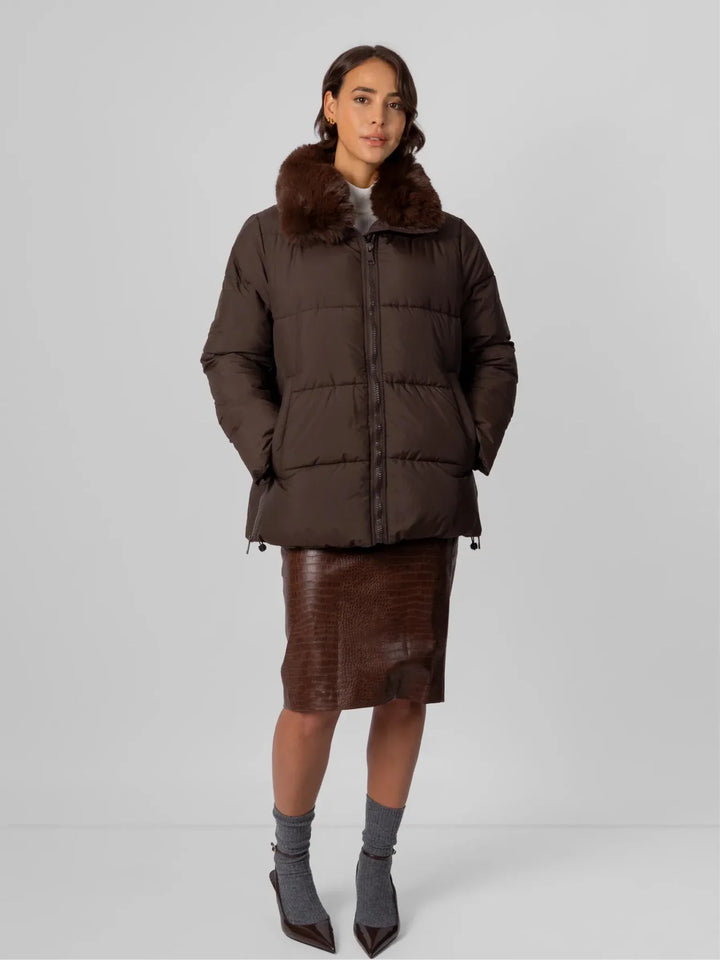 Veste Matelassée à Col Amovible