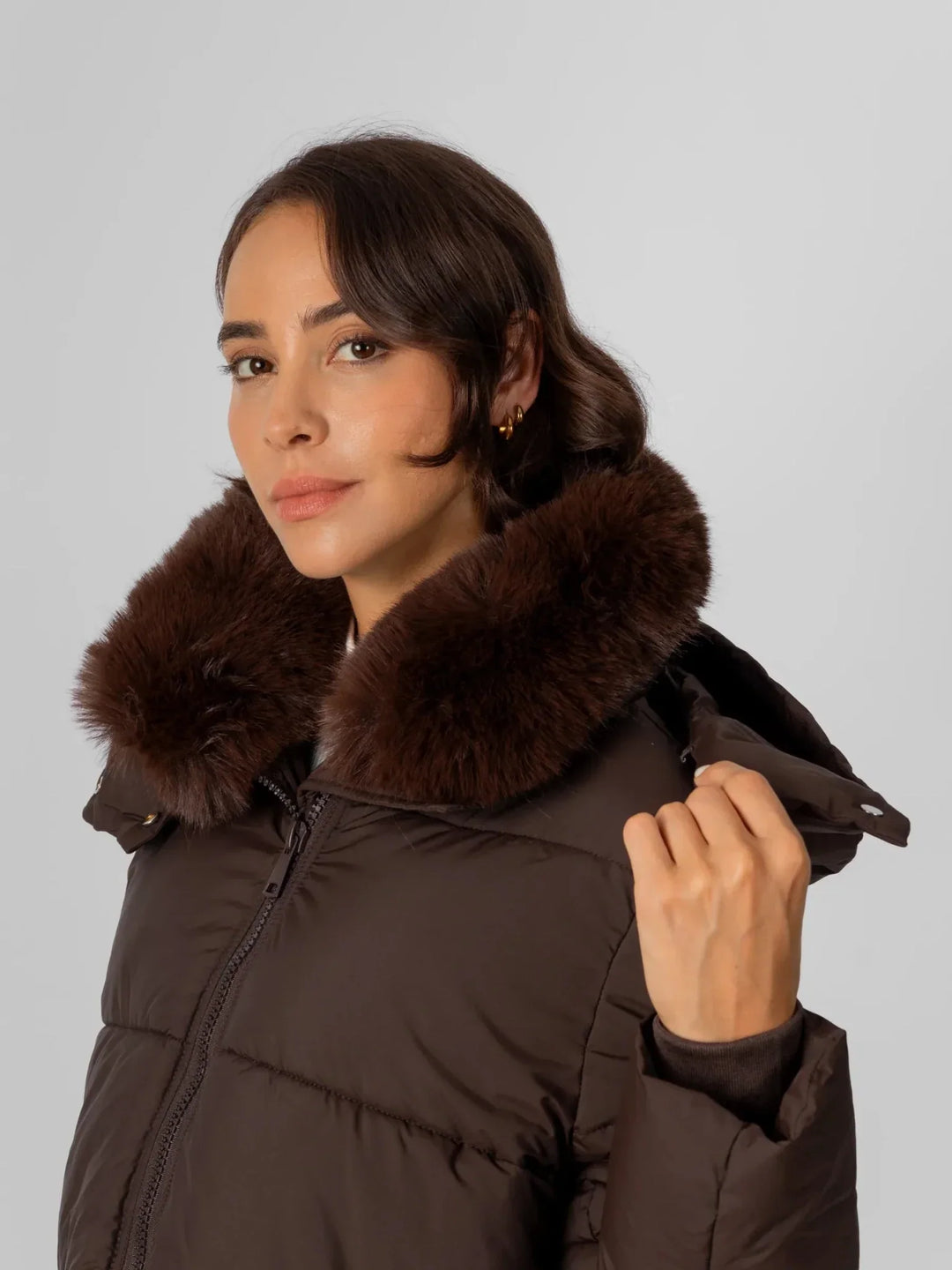 Veste Matelassée à Col Amovible