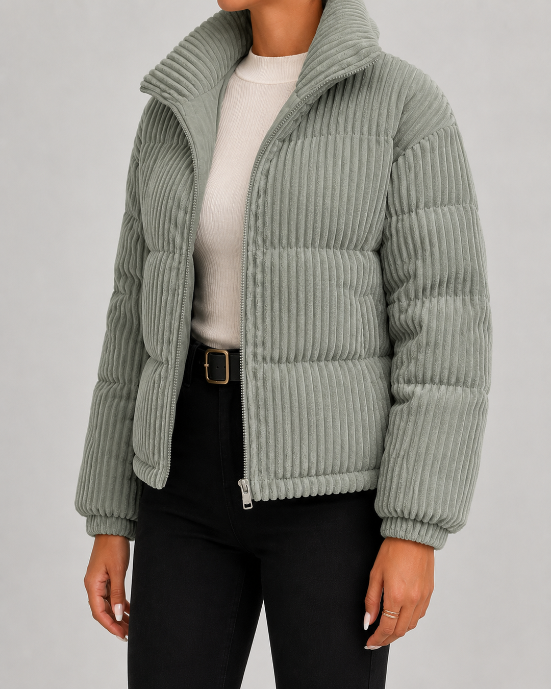 Veste Matelassée à Col Cheminée