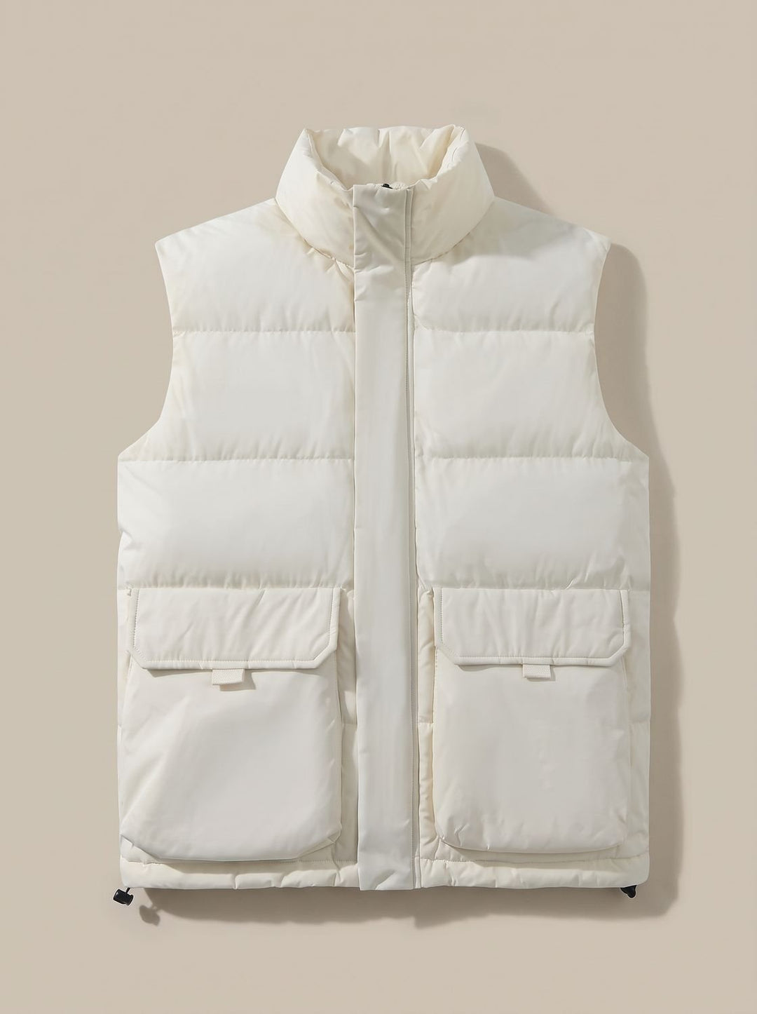 Veste Matelassée à Col Montant – Crème Blanc