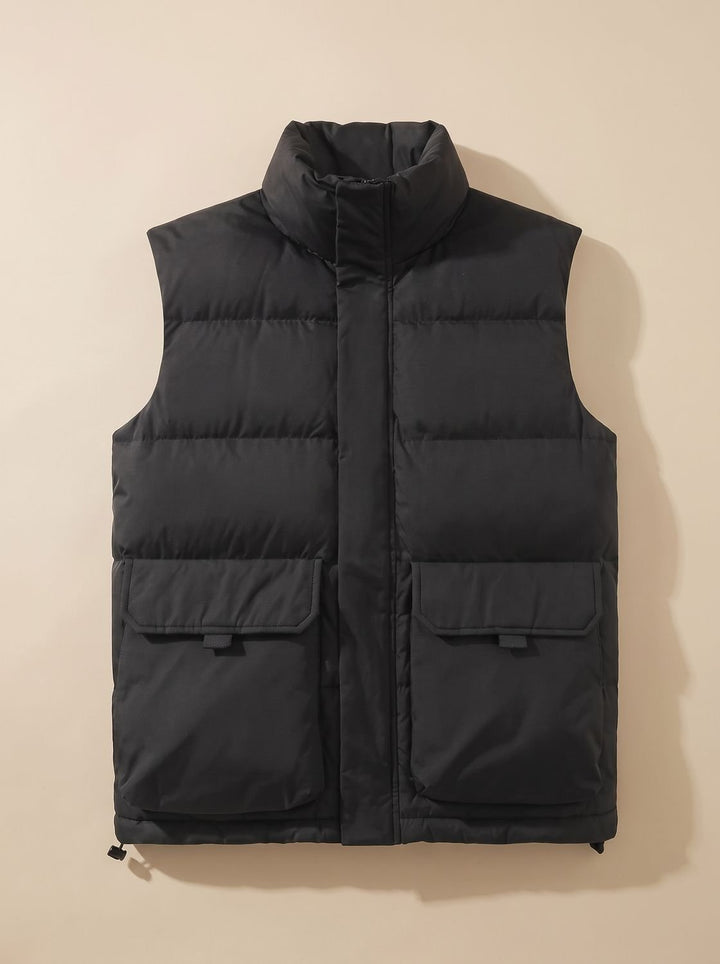 Veste Matelassée à Col Montant – Noir
