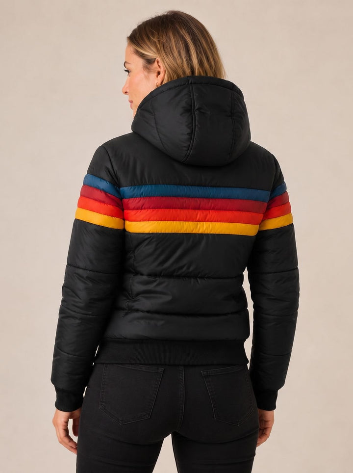 Veste Matelassée à Rayures Rétro