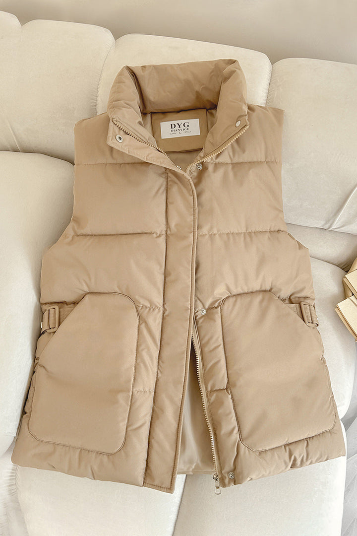 Veste Matelassée Ceinturée – Kaki