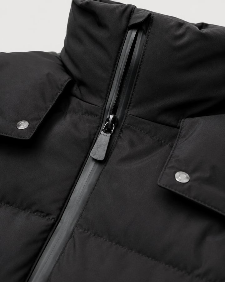Veste Matelassée Ceinturée Noire