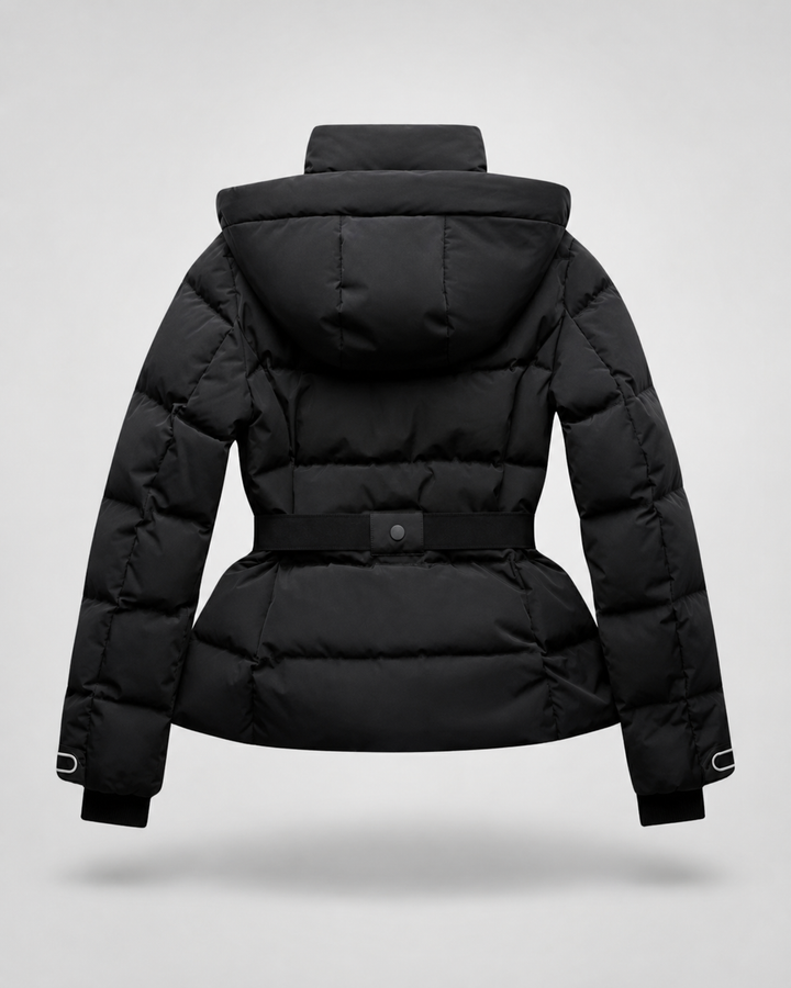 Veste Matelassée Ceinturée Noire